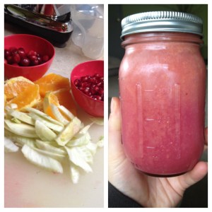 cranberry, orange, fennel bulb, pomegranate