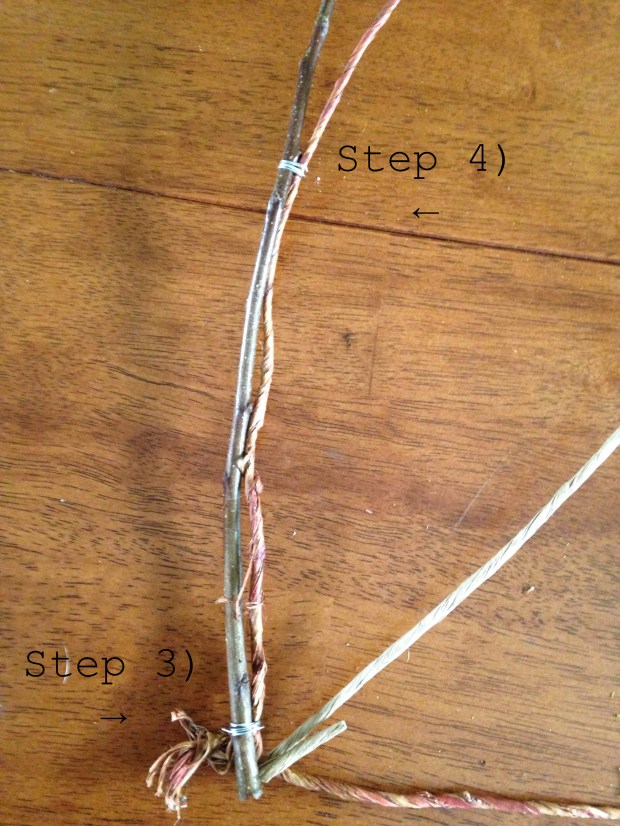 attaching the branch to the frame