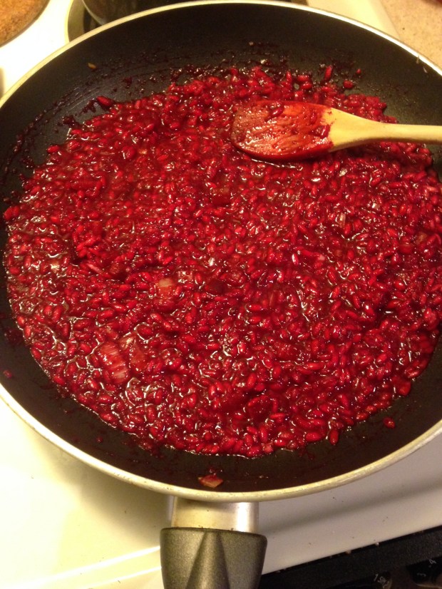 Before adding the cheese... it looks like pomegranates... or ground beef... I swear to god its delicious.