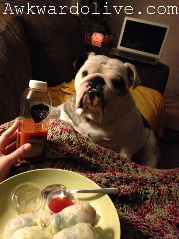 After a day of adventures all I wanted were some salad rolls and Toby Time