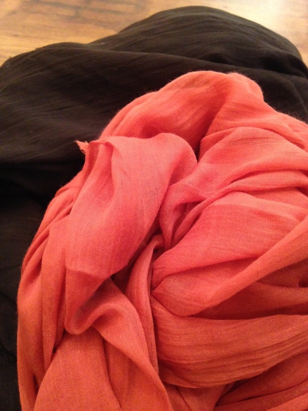 Silk & Cashmere blend scarves from Blue Pacific. Available in great fall colors at Mes Amies.