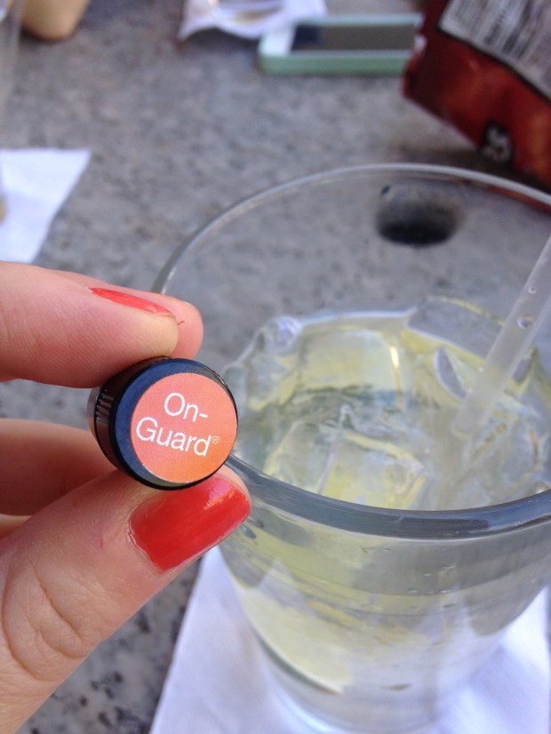 adding essential oils to our pre-flight drinks